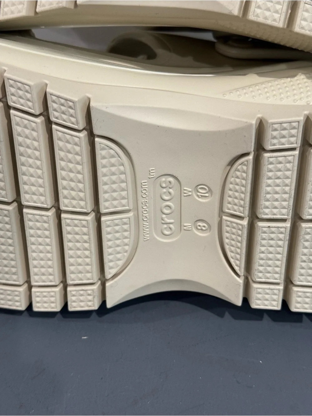 CROCS Cream Platform Sandals with Adjustable Straps